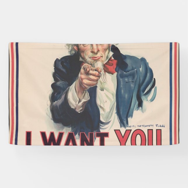 Banderoles Je Veux Que Tu Sois Oncle Sam (Horizontal)