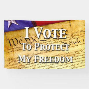 Banderoles Je Vote Pour Protéger Ma Liberté