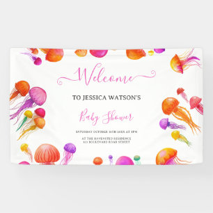 Banderoles Jelly Poisson rose Jaune Gradient Baby shower Past