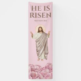 Banderoles Jésus Christ il est ressuscité catholique fête ros