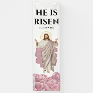 Banderoles Jésus Christ il est ressuscité céleste être