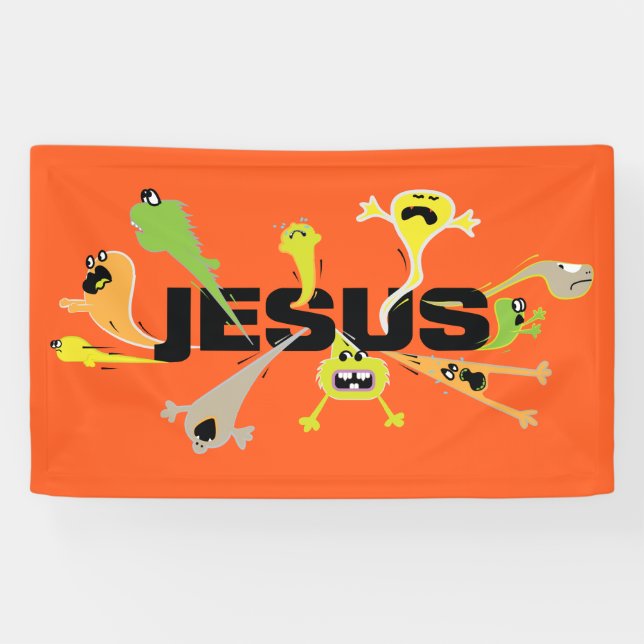 Banderoles Jésus effrayant (Horizontal)