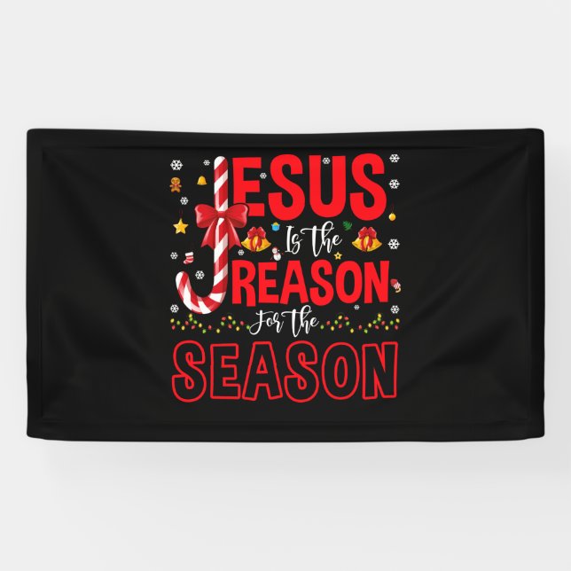 Banderoles Jésus est la raison de la saison foi chrétienne (Horizontal)