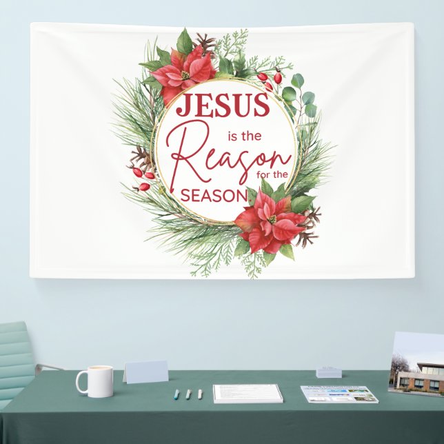 Banderoles Jésus est la raison de la saison Noël (Salon professionnel)