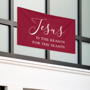 Banderoles Jésus est la raison de la saison Noël rouge