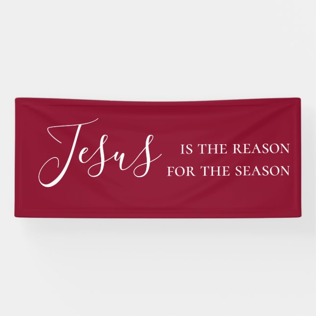 Banderoles Jésus est la raison de la saison Noël rouge (Horizontal)