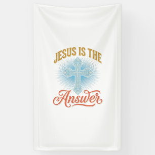Banderoles Jésus est la réponse Croix chrétienne Vector Desig