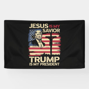Banderoles Jésus Est Mon Sauveur Trump Est Mon Président État