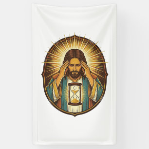 Banderoles Jésus impatient Chargement Sablier Internet Lent T
