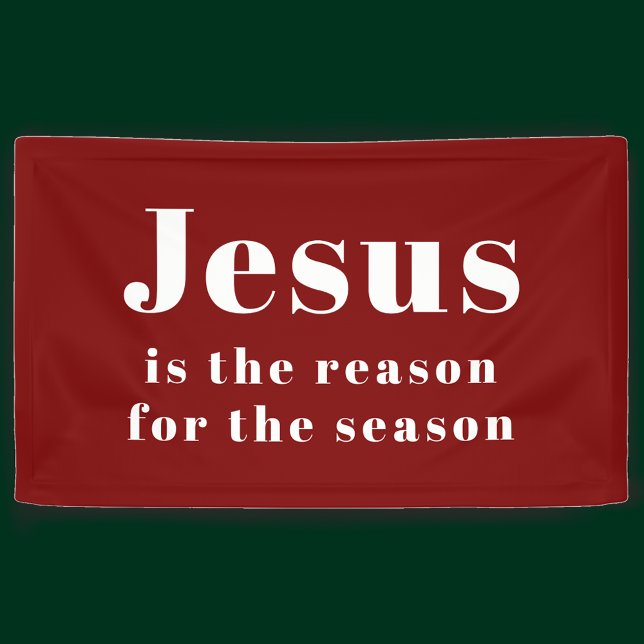 Banderoles Jesus is the Reason for the Season Red Christmas (Jesus is the reason for the season red Christian Christmas banner
)
