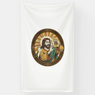 Banderoles Jesus Selfie Accidentel avec Double Menton Caméra 