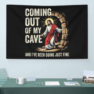 Banderoles Jésus sortant de ma grotte