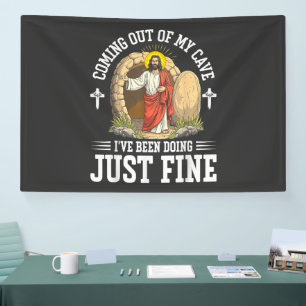 Banderoles Jésus sortant de ma grotte
