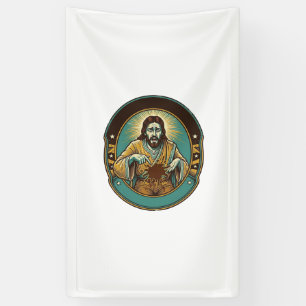Banderoles Jésus tache de café le pantalon avant de rencontre