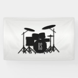 Banderoles Jeu de tambour Monogramme Argent