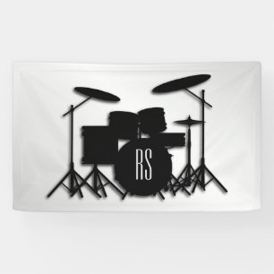 Banderoles Jeu de tambour Monogramme Argent