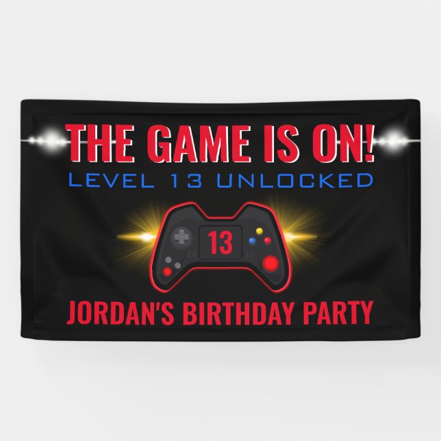 Banderoles Jeu vidéo Anniversaire (Horizontal)