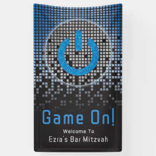 Banderoles Jeu vidéo noir bleu Gamer Bar Mitzvah