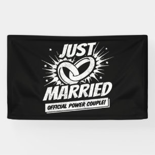 Banderoles Jeune marié - Couple de lune de miel de mariage -