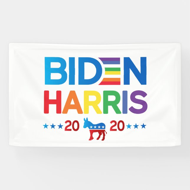 Banderoles Joe Biden Kamala Harris Gay pride Rainbow 2020 (Horizontal)