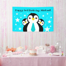 Joli Anniversaire Garçon Pingouins Blue Neckties