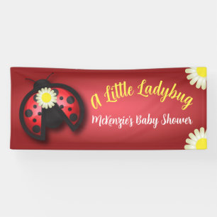 Banderoles Joli Baby shower de marguerites rouges et noires