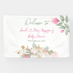 Banderoles Joli Citrouille rose bleu or Petit Baby shower