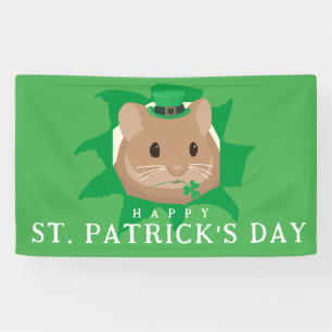Banderoles Joli hamster jour de la Saint-Patrick regardant à