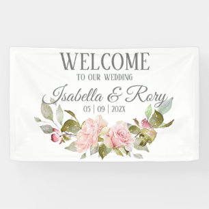 Banderoles Joli Mariage de Bouquet Roses Rose