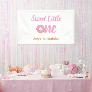 Banderoles Joli Petit Un 1er Anniversaire Donut Rose