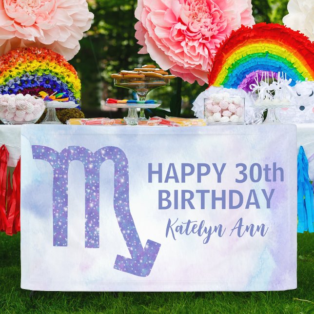 Banderoles Joli Scorpio personnalisé violet joyeux anniversai (Créateur téléchargé)