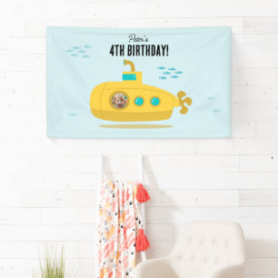 Banderoles Joli sous-marin Anniversaire Enfants Photo en haut