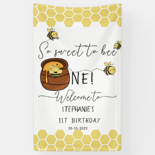 Banderoles Jolie abeille à miel si douce pour son 1er anniver