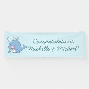 Banderoles Jolie baleine Baby shower Kawaii fille rose