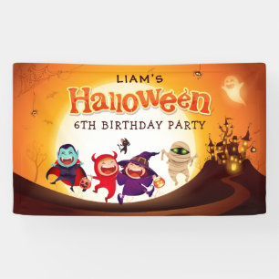 Banderoles Jolie fête d'anniversaire Halloween Enfants Orange