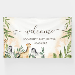 Banderoles Jolie girafe, zèbre quitte la baby shower