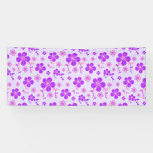 Banderoles Jolie impression florale violet et rose sur Lavend