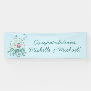 Banderoles Jolie méduse Baby shower Kawaii Rose Girl
