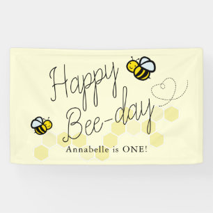 Banderoles Jote Hunny Bee Yellow Girl Bienvenue à l'anniversa