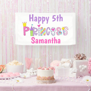 Banderoles Jote Princess Alphabet Personnalisé Anniversaire