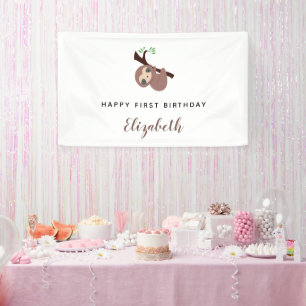 Banderoles Jote Sloth premier anniversaire animal adorable Mi