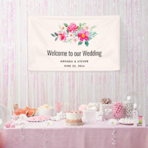 Banderoles Jouer Joli Mariage de bouquet rose