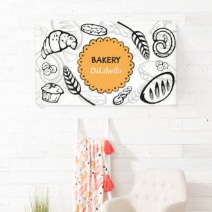 Banderoles Jouer Pain de Doodle Illustrations Boulangerie