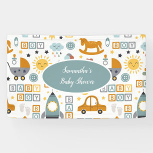 Banderoles Jouet de voiture mignonne Motif garçon Baby shower