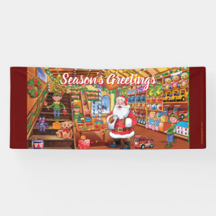 Banderoles Jouets de Père Noël en vinyle de Noël personnal