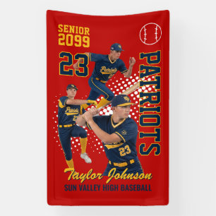 Banderoles Joueur de baseball senior Collage de photos person