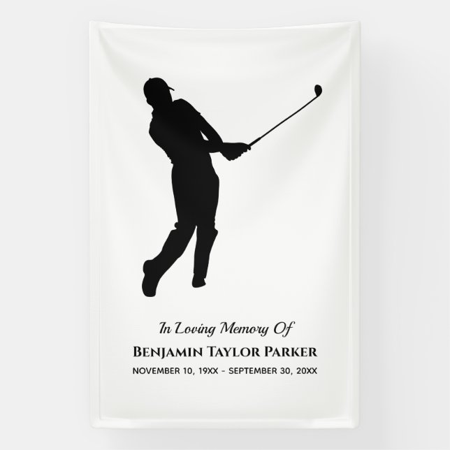 Banderoles Joueur de golf Bereavthy Sympathy Funeral Memorial (Verticale)