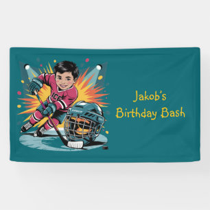 Banderoles Joueur de hockey pop art Anniversaire Bash