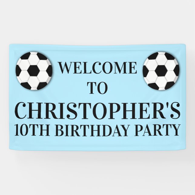 Banderoles Jour d'anniversaire des garçons de football| ÂGE P (Horizontal)