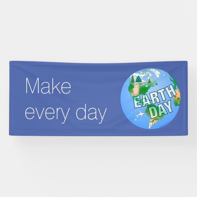 Banderoles Jour de la terre de jour (Horizontal)